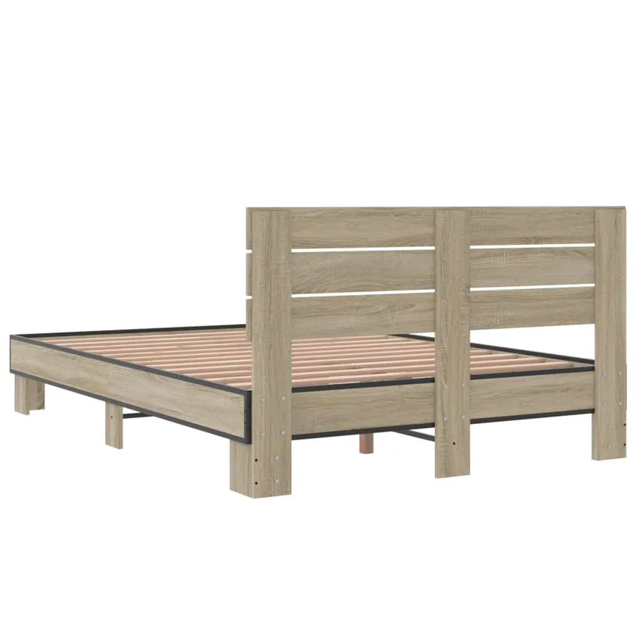 Cadre de lit sans matelas chêne sonoma 140x200 cm - 6