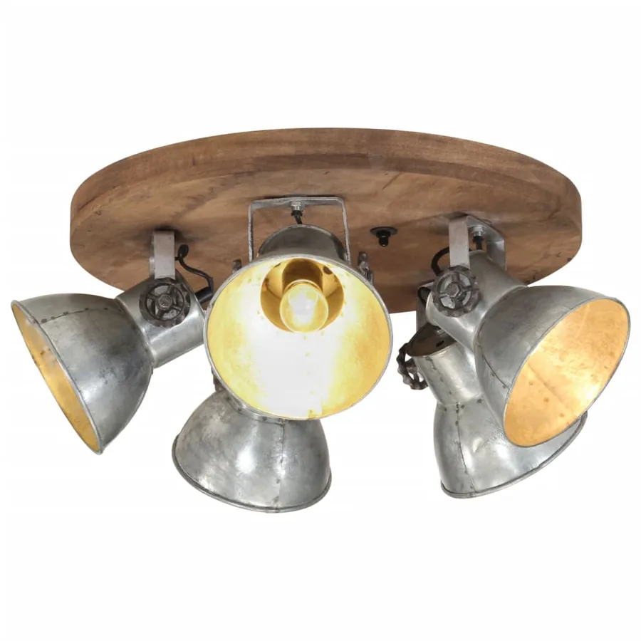 Plafonnier 25 W argent vintage 50x50x25 cm E27