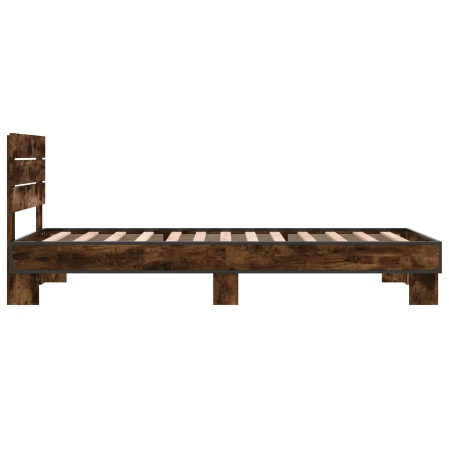Cadre de lit sans matelas chêne fumé 100x200 cm - 5