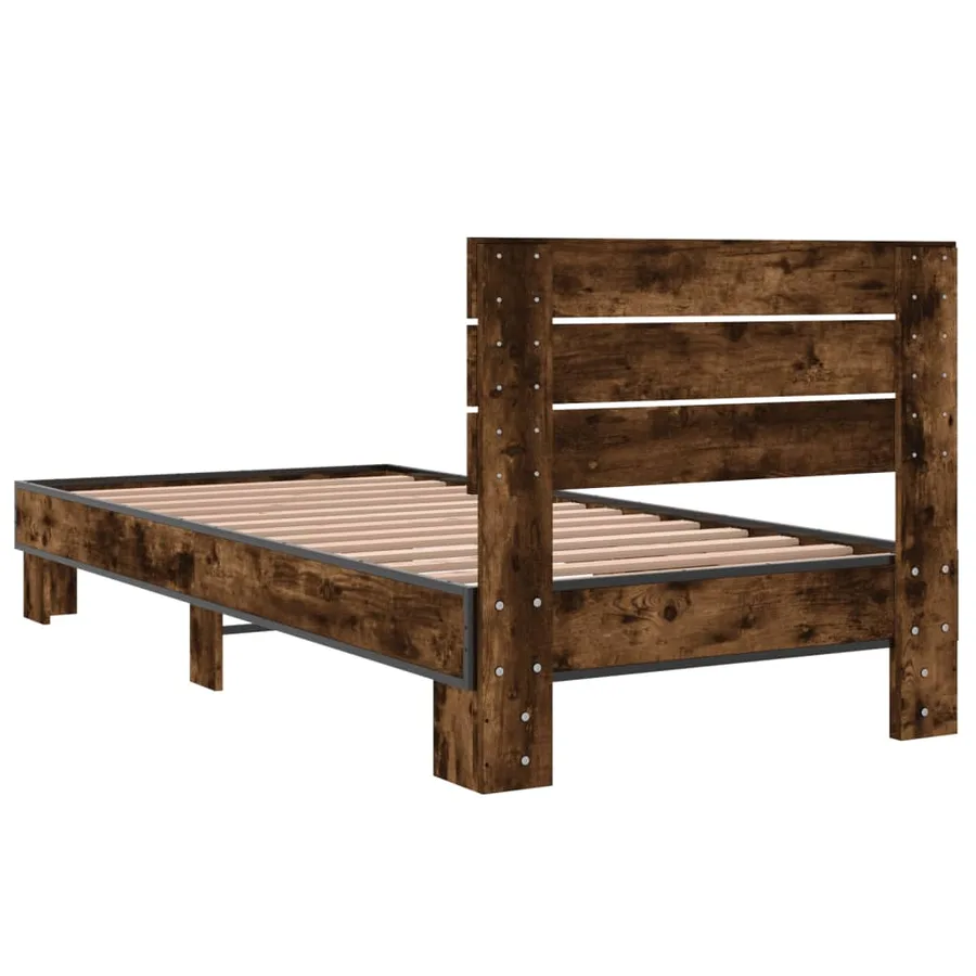 Cadre de lit sans matelas chêne fumé 100x200 cm - 6