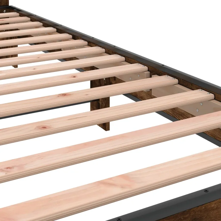 Cadre de lit sans matelas chêne fumé 100x200 cm - 7