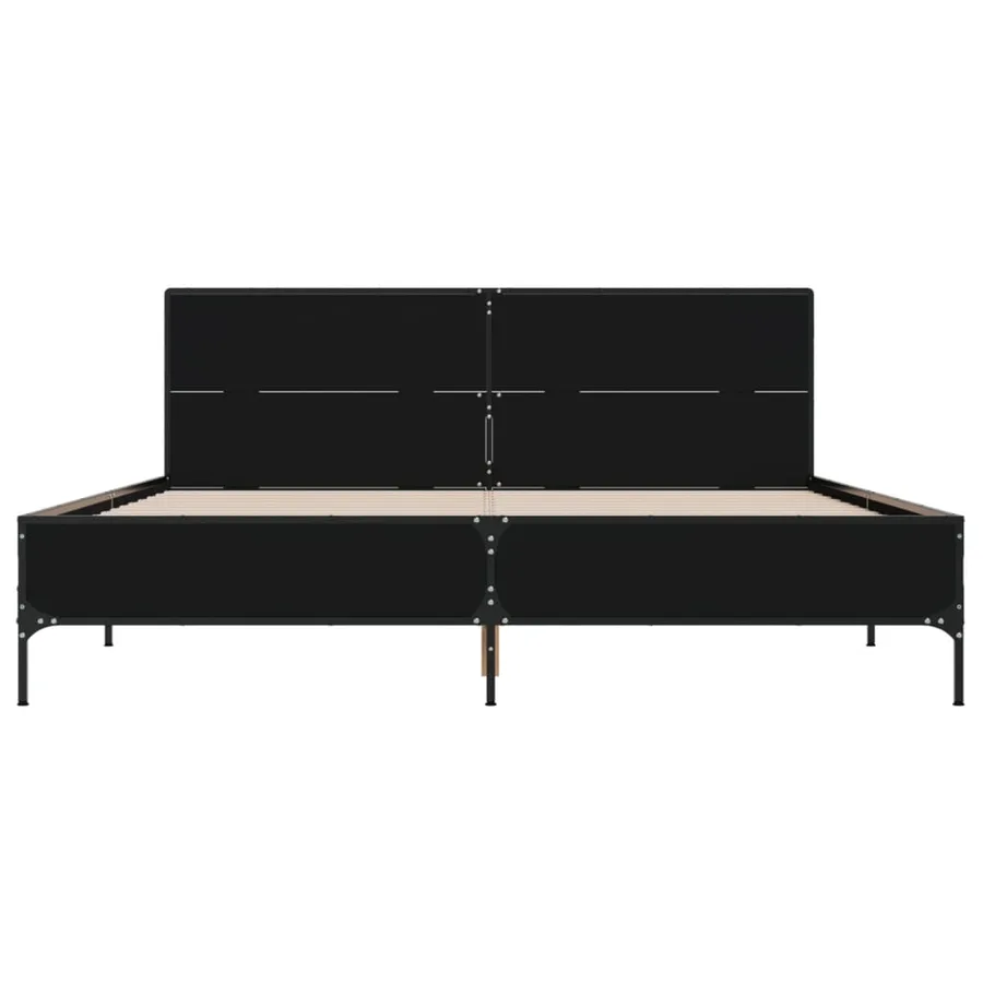Cadre de lit sans matelas noir 135x190 cm - 4