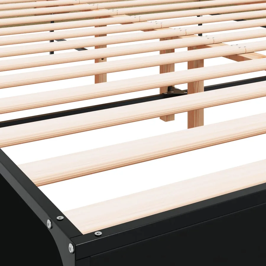 Cadre de lit sans matelas noir 135x190 cm - 7