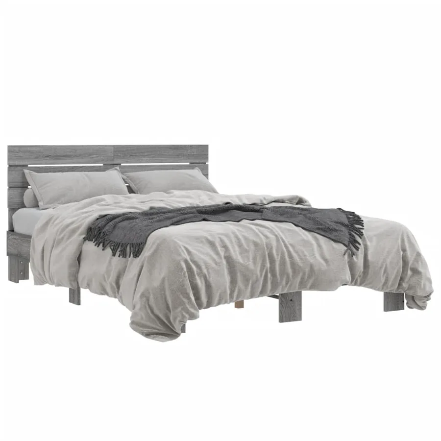 Cadre de lit sans matelas sonoma gris 120x200 cm - 2