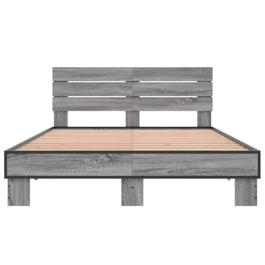 Cadre de lit sans matelas sonoma gris 120x200 cm - 4