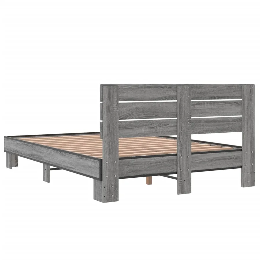 Cadre de lit sans matelas sonoma gris 120x200 cm - 6