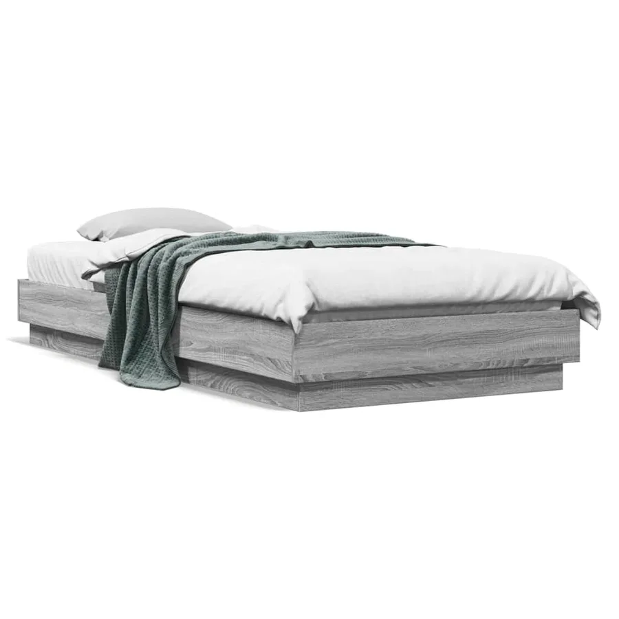Cadre de lit sans matelas sonoma gris 100x200 cm - 2