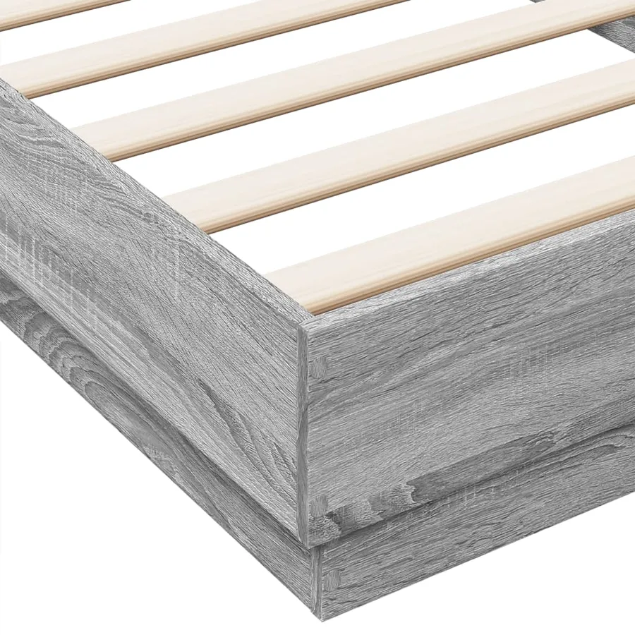 Cadre de lit sans matelas sonoma gris 100x200 cm - 7