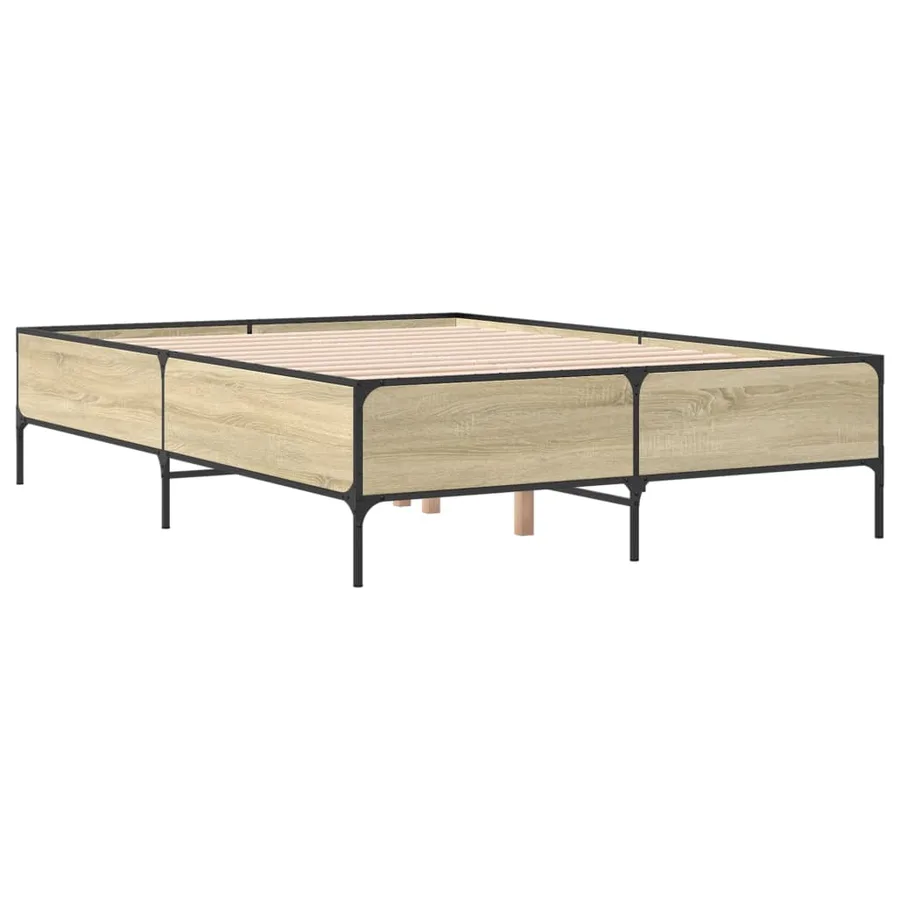 Cadre de lit sans matelas chêne sonoma 140x200 cm - 3