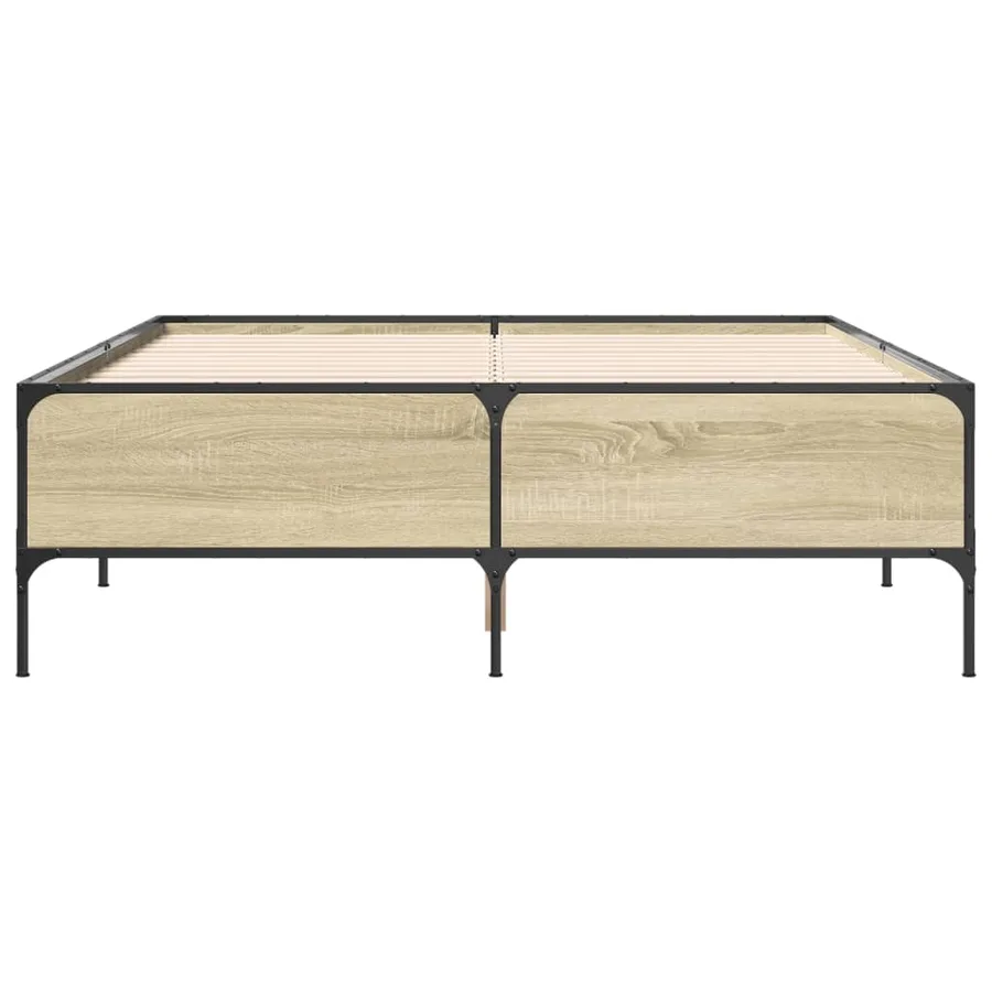 Cadre de lit sans matelas chêne sonoma 140x200 cm - 4