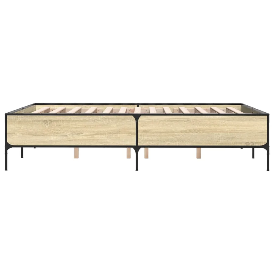 Cadre de lit sans matelas chêne sonoma 140x200 cm - 5