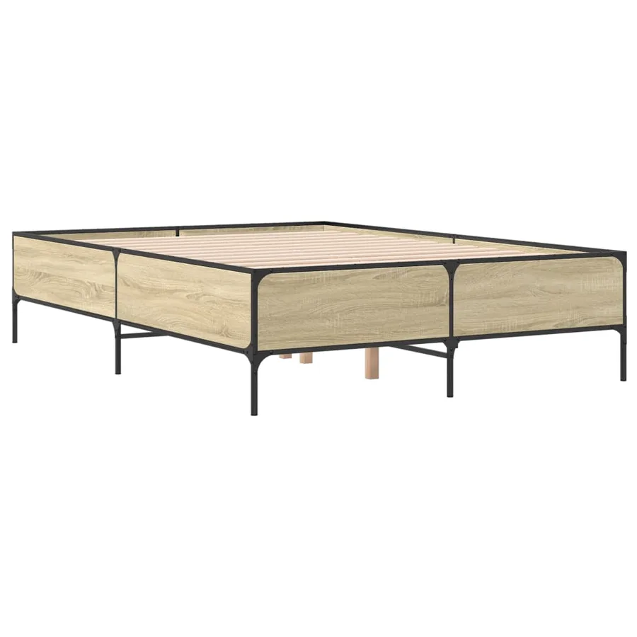 Cadre de lit sans matelas chêne sonoma 140x200 cm - 6