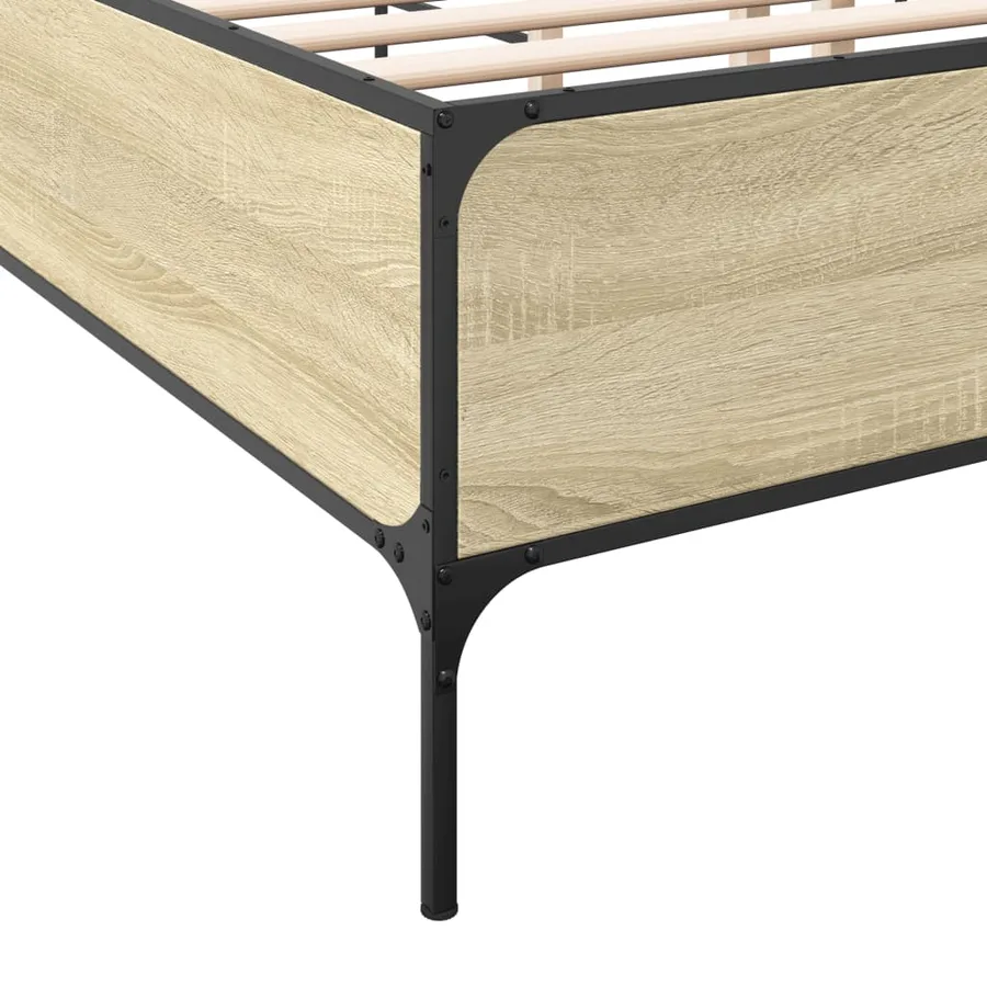 Cadre de lit sans matelas chêne sonoma 140x200 cm - 7