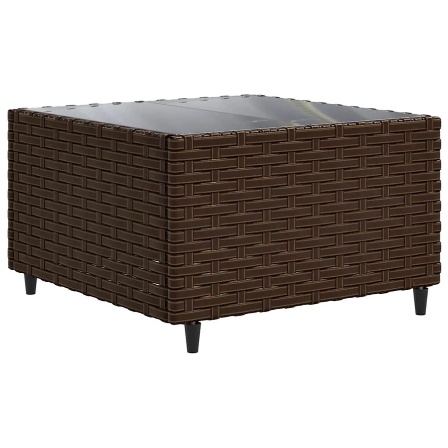 Salon de jardin 5 pcs avec coussins Marron Résine tressée - 5