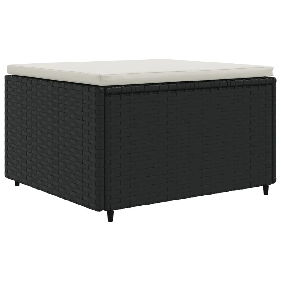 Salon de jardin 4 pcs avec coussins Noir Résine tressée - 4
