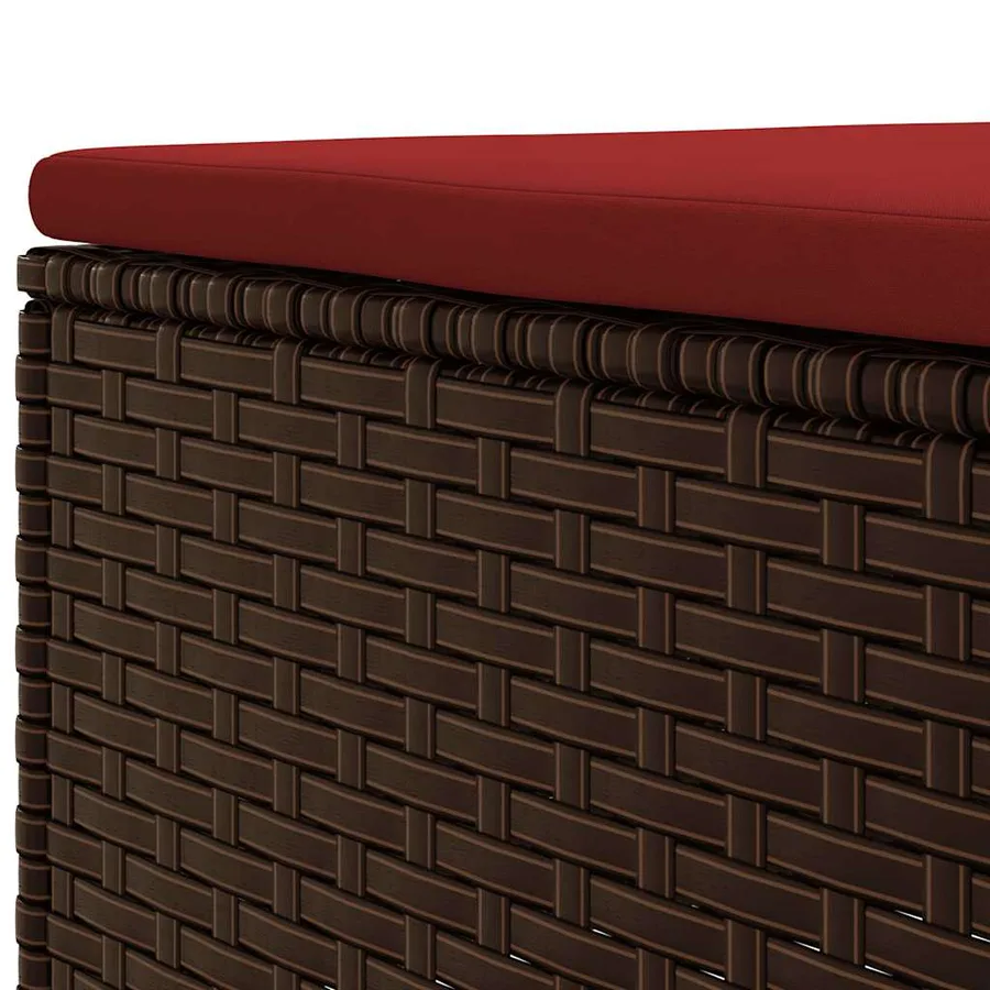Salon de jardin avec coussins 7 pcs marron résine tressée - 11