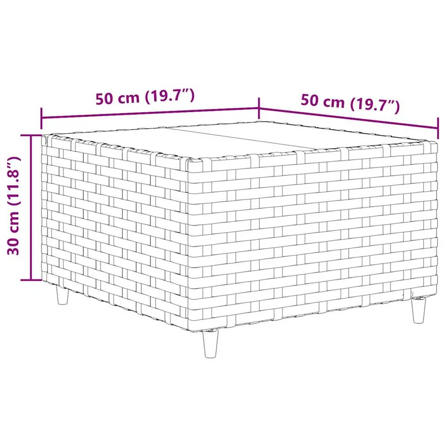 Salon de jardin avec coussins 7 pcs marron résine tressée - 15
