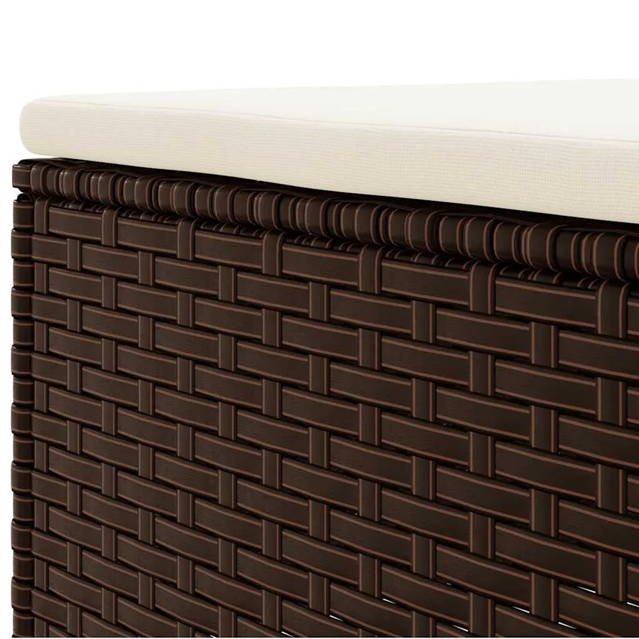 Salon de jardin 6 pcs avec coussins Marron Résine tressée - 8