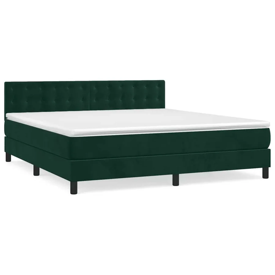 Sommier à lattes de lit et matelas Vert foncé 180x200cm Velours - 2