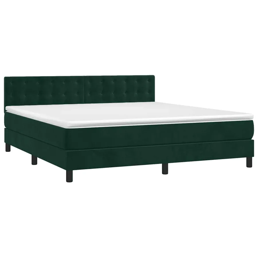 Sommier à lattes de lit et matelas Vert foncé 180x200cm Velours - 3