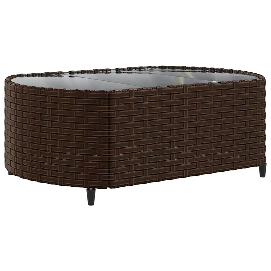 Salon de jardin avec coussins 5 pcs marron résine tressée - 4