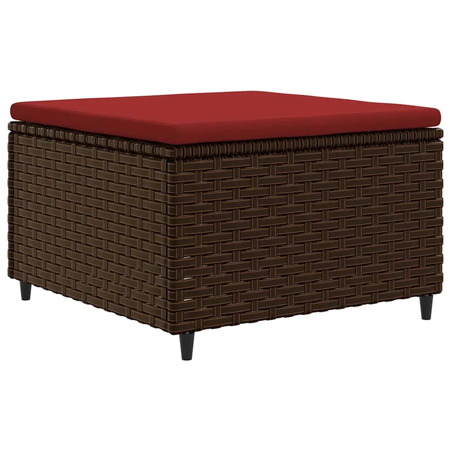Salon de jardin avec coussins 8 pcs marron résine tressée - 5