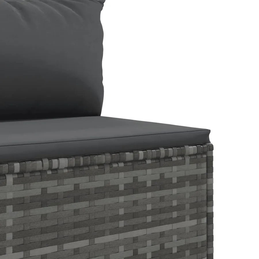 Salon de jardin avec coussins 10 pcs gris résine tressée - 6