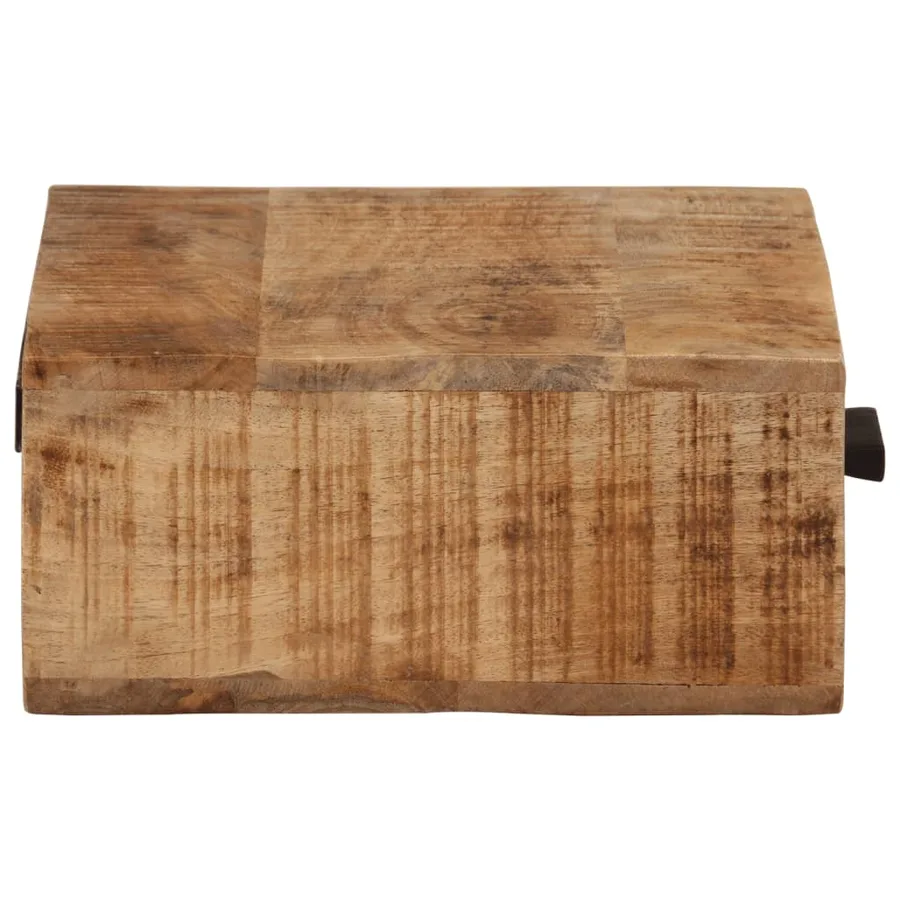 Table de chevet murale 40x30x13,5 cm bois de manguier massif - 4