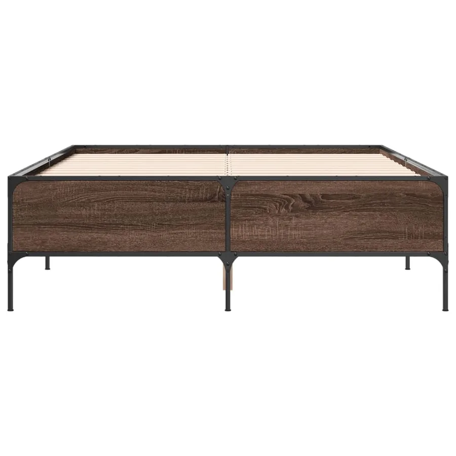 Cadre de lit sans matelas chêne marron 140x200 cm - 4