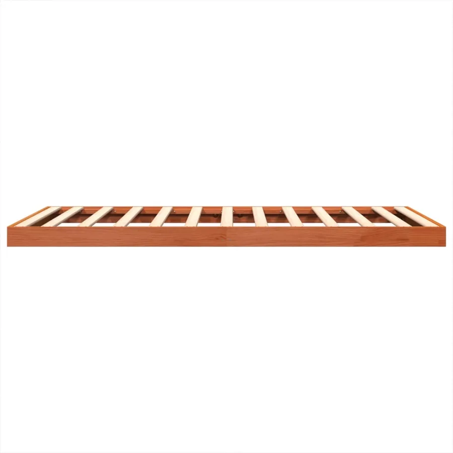 Cadre de lit sans matelas cire marron 135x190cm bois pin massif - 6