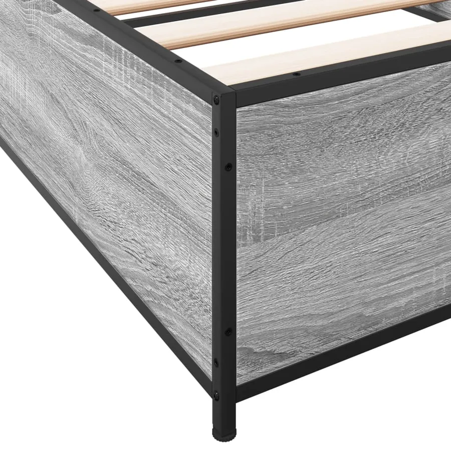 Cadre de lit sans matelas sonoma gris 90x190 cm - 7