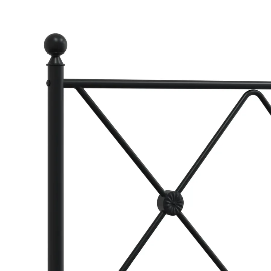Cadre de lit métal sans matelas avec tête de lit noir 200x200cm - 7