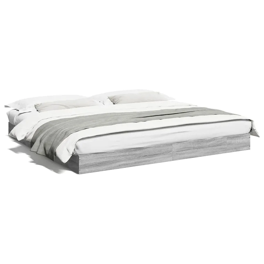 Cadre de lit sans matelas sonoma gris 180x200 cm - 2