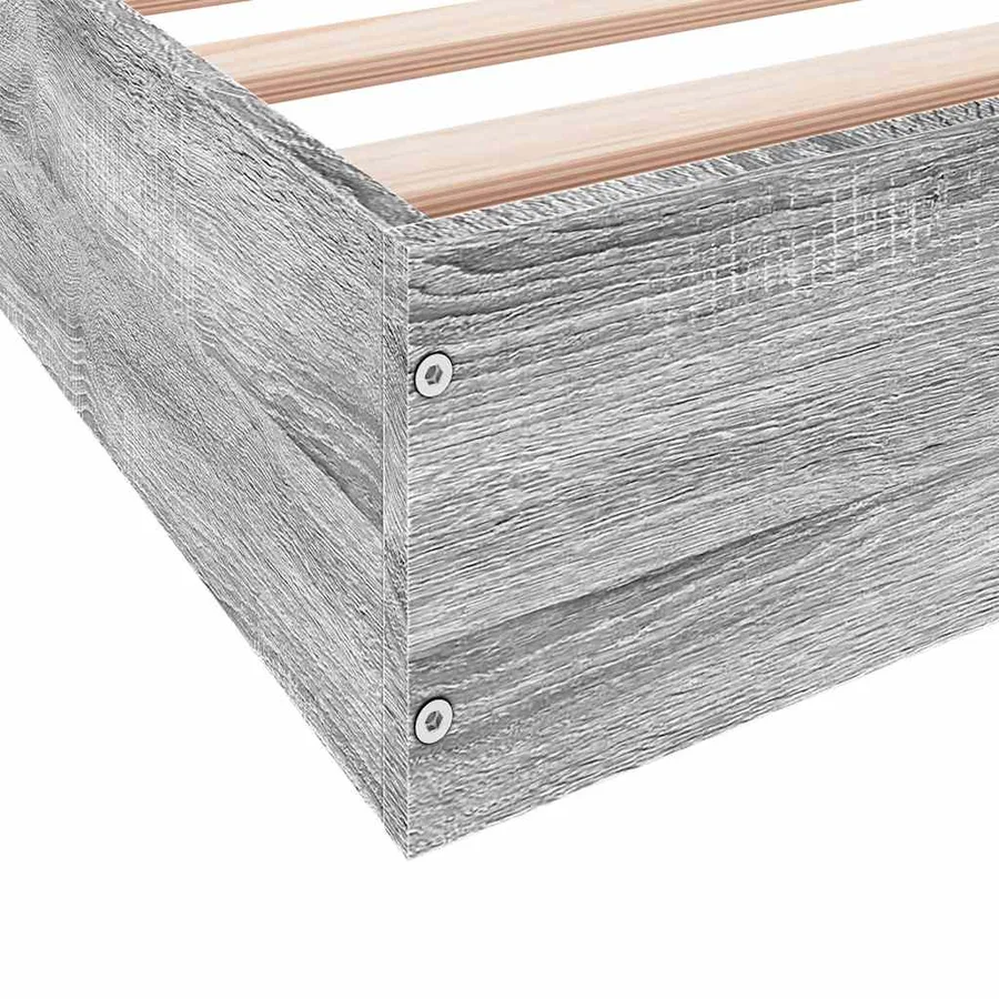 Cadre de lit sans matelas sonoma gris 180x200 cm - 8