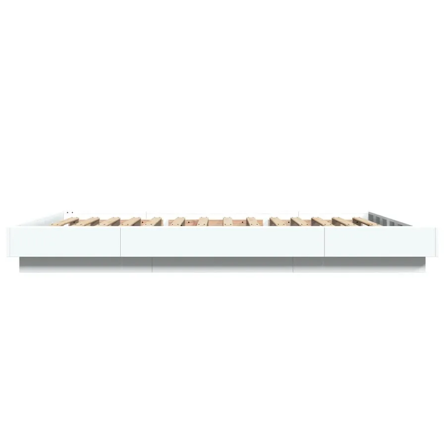 Cadre de lit sans matelas blanc 140x190 cm - 5