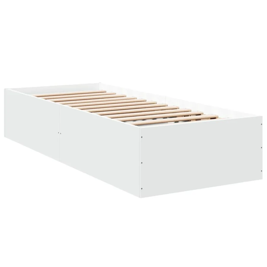 Cadre de lit sans matelas blanc 90x190 cm - 2