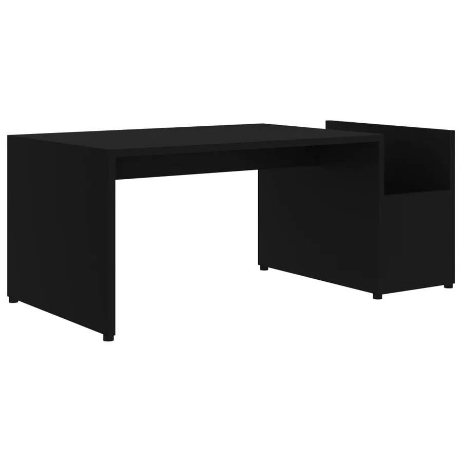 Table basse Noir 90x45x35 cm bois d’ingénierie - 2