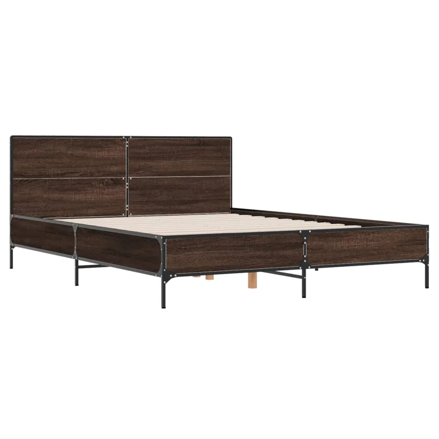 Cadre de lit sans matelas chêne marron 150x200 cm - 3