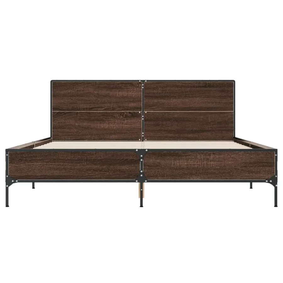 Cadre de lit sans matelas chêne marron 150x200 cm - 4