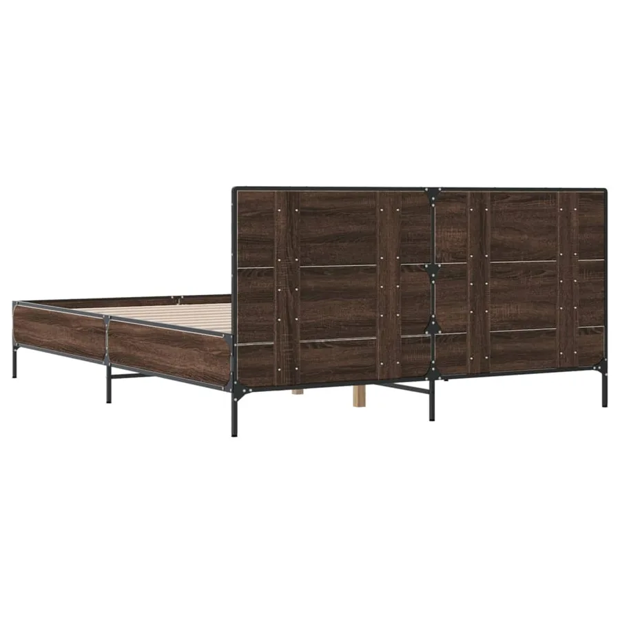 Cadre de lit sans matelas chêne marron 150x200 cm - 6