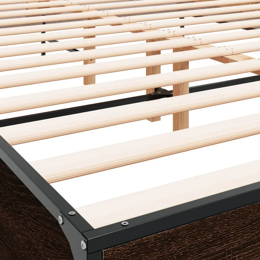 Cadre de lit sans matelas chêne marron 150x200 cm - 7
