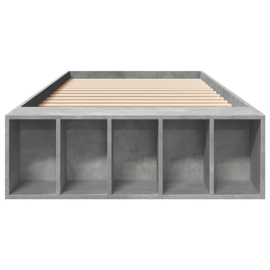 Cadre de lit sans matelas gris béton 90x190 cm - 4