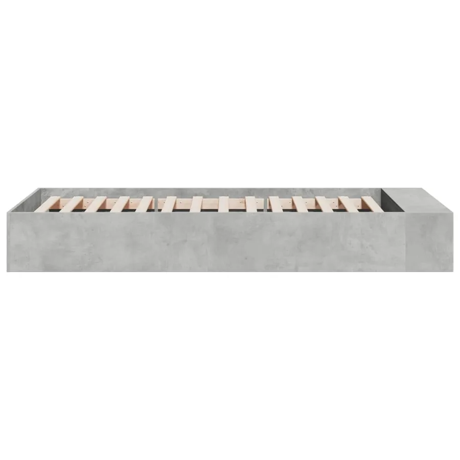 Cadre de lit sans matelas gris béton 90x190 cm - 5