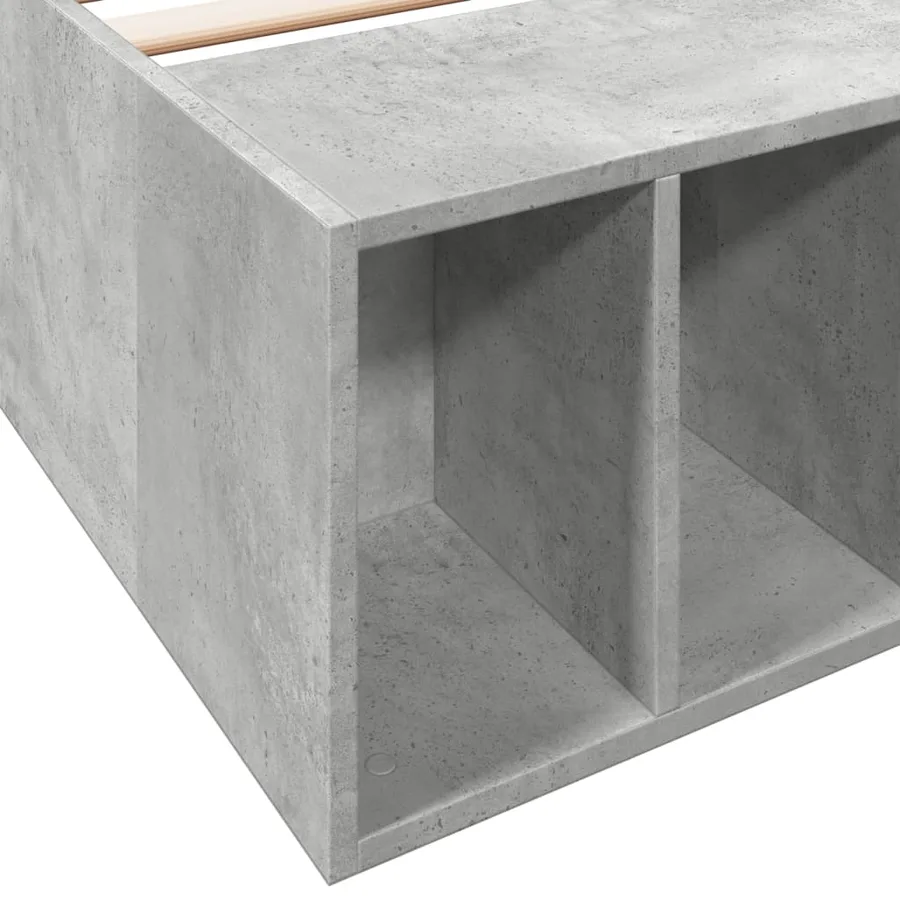 Cadre de lit sans matelas gris béton 90x190 cm - 7