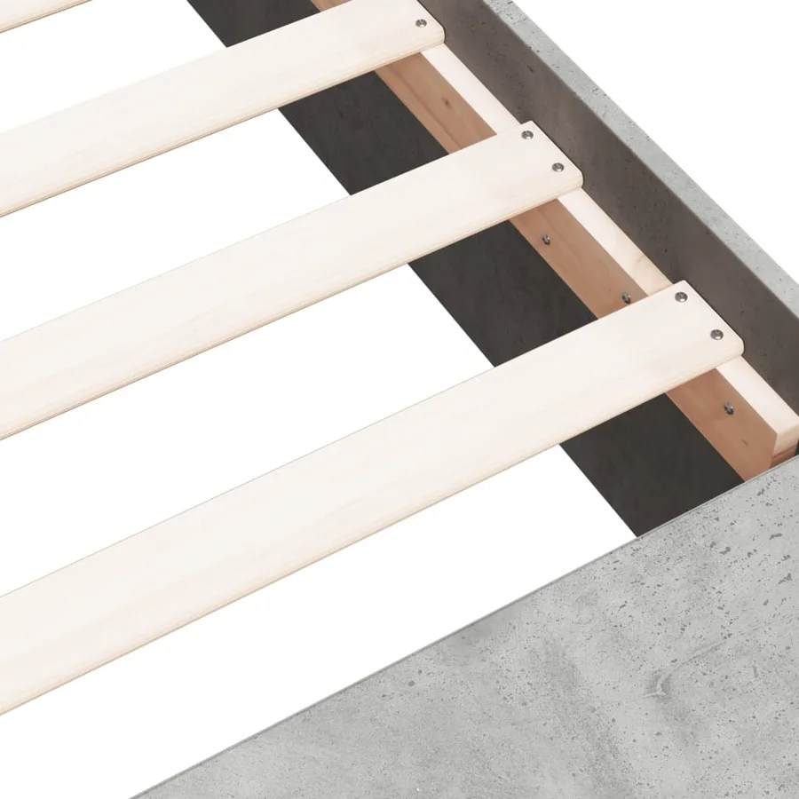 Cadre de lit sans matelas gris béton 90x190 cm - 8