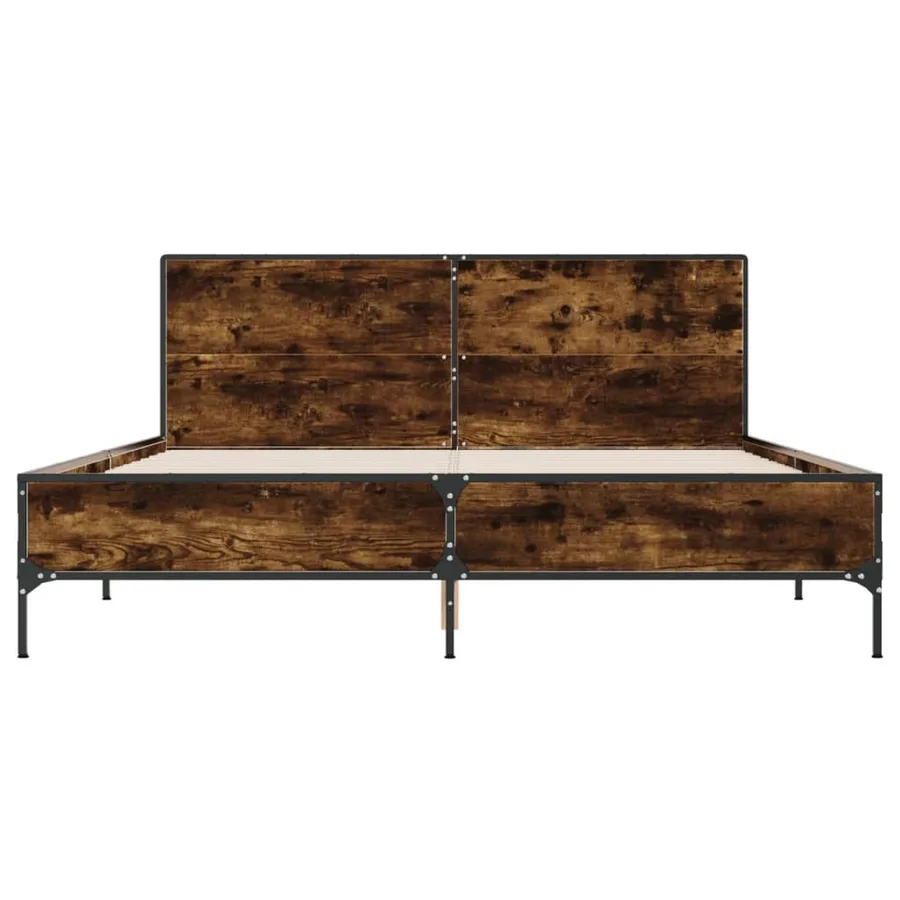 Cadre de lit sans matelas chêne fumé 150x200 cm - 4
