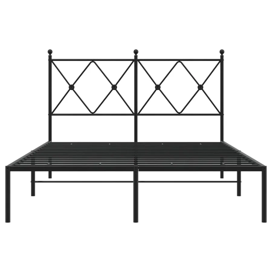 Cadre de lit métal sans matelas avec tête de lit noir 120x200cm - 4