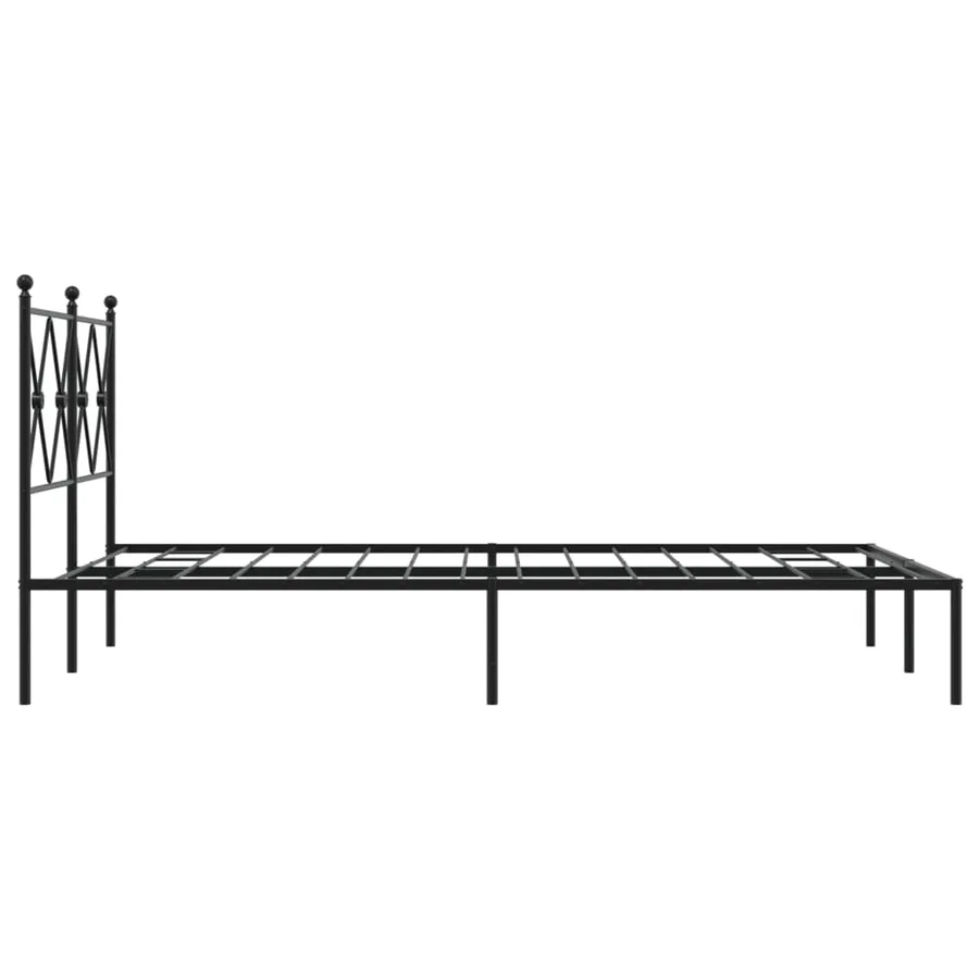 Cadre de lit métal sans matelas avec tête de lit noir 120x200cm - 5