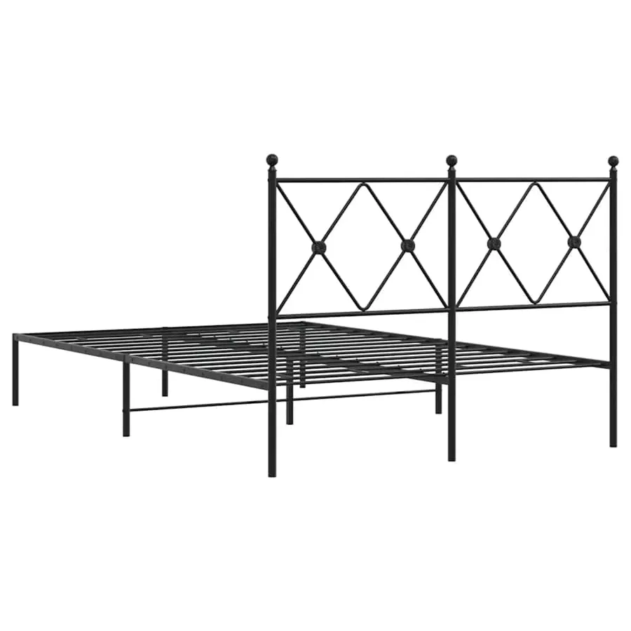Cadre de lit métal sans matelas avec tête de lit noir 120x200cm - 6