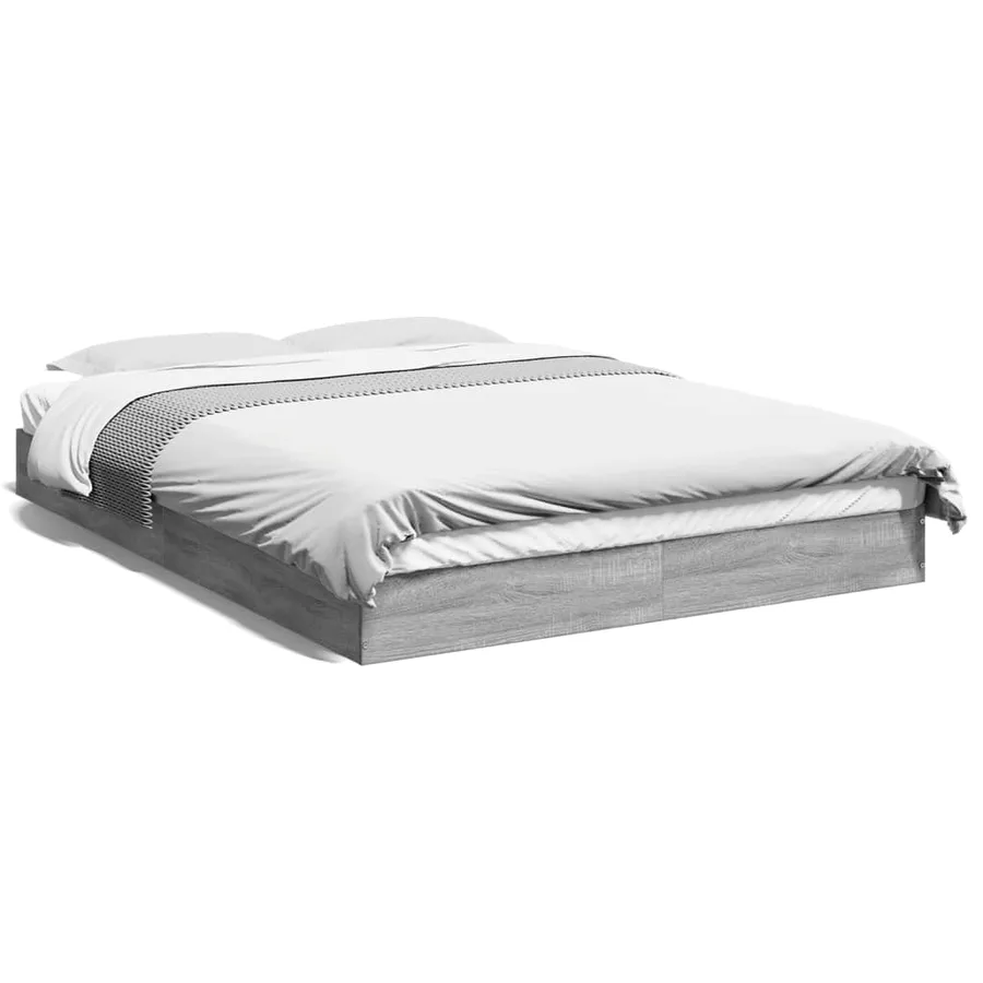 Cadre de lit sans matelas sonoma gris 140x200 cm - 2